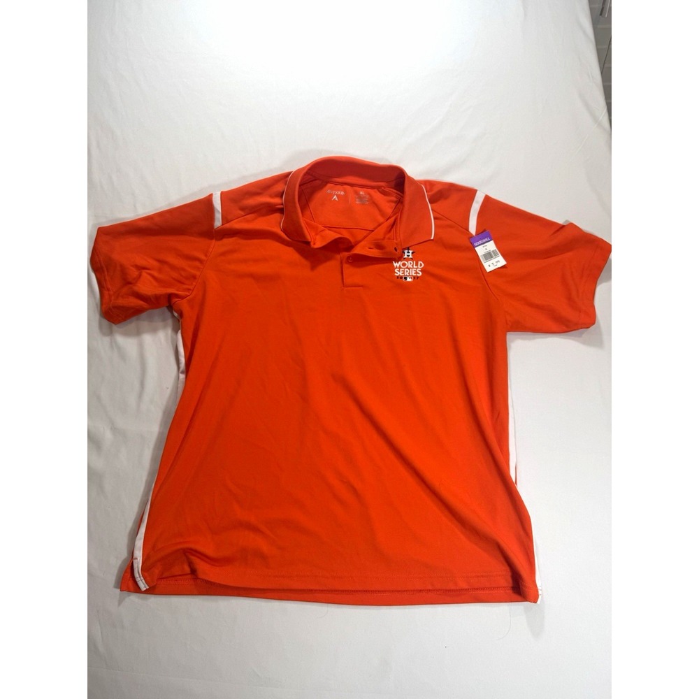Antigua Houston Astros 2017 World Series Orange/White Polo Shirt Mens XL